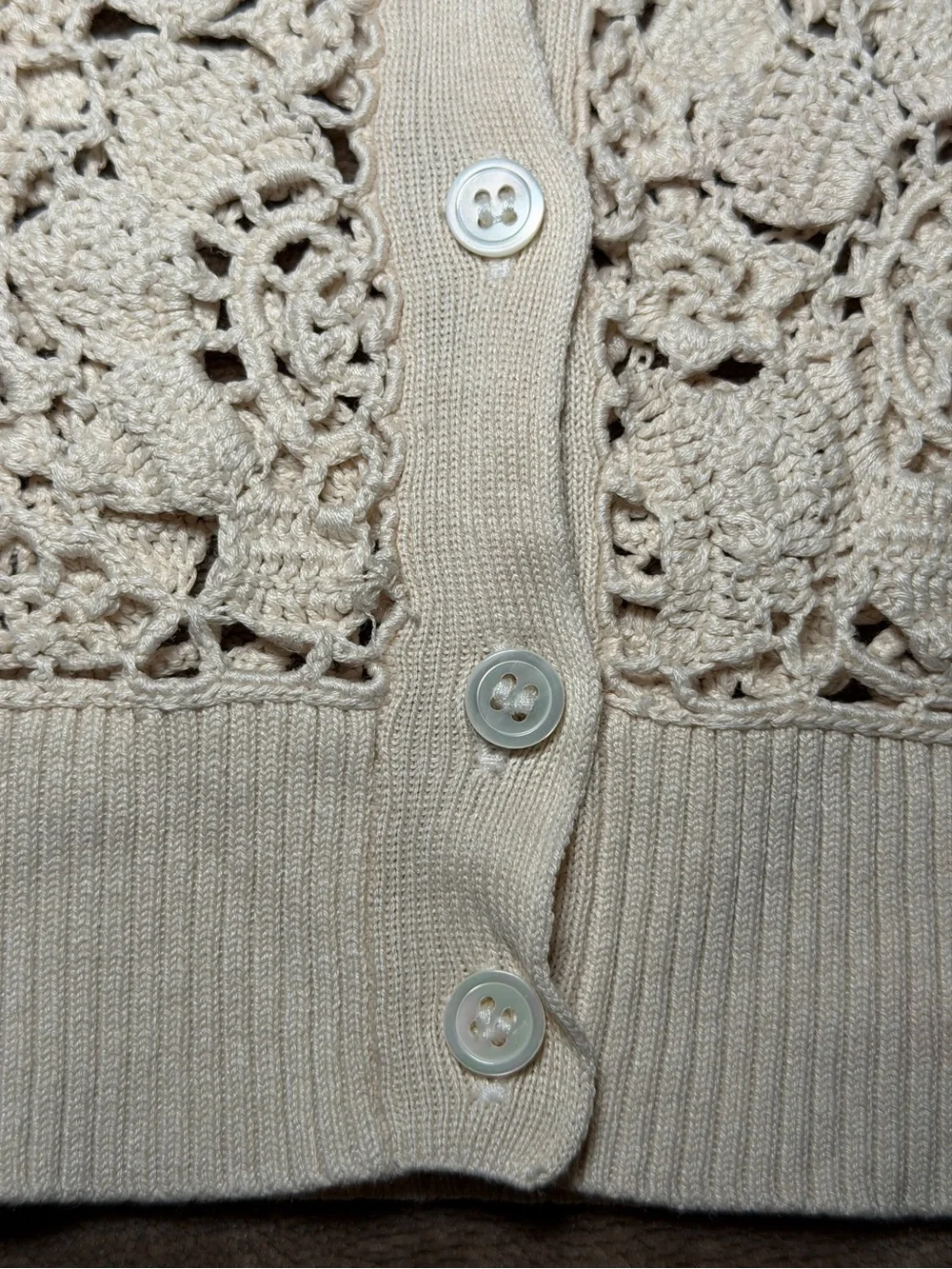 BCBGMaxAzria Boho Cream Crochet Lace Sleeveless Vest Silk Linen Size L
